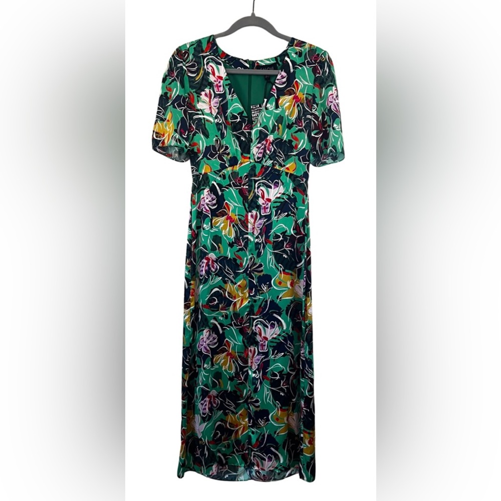 Saloni Midi Green Dress